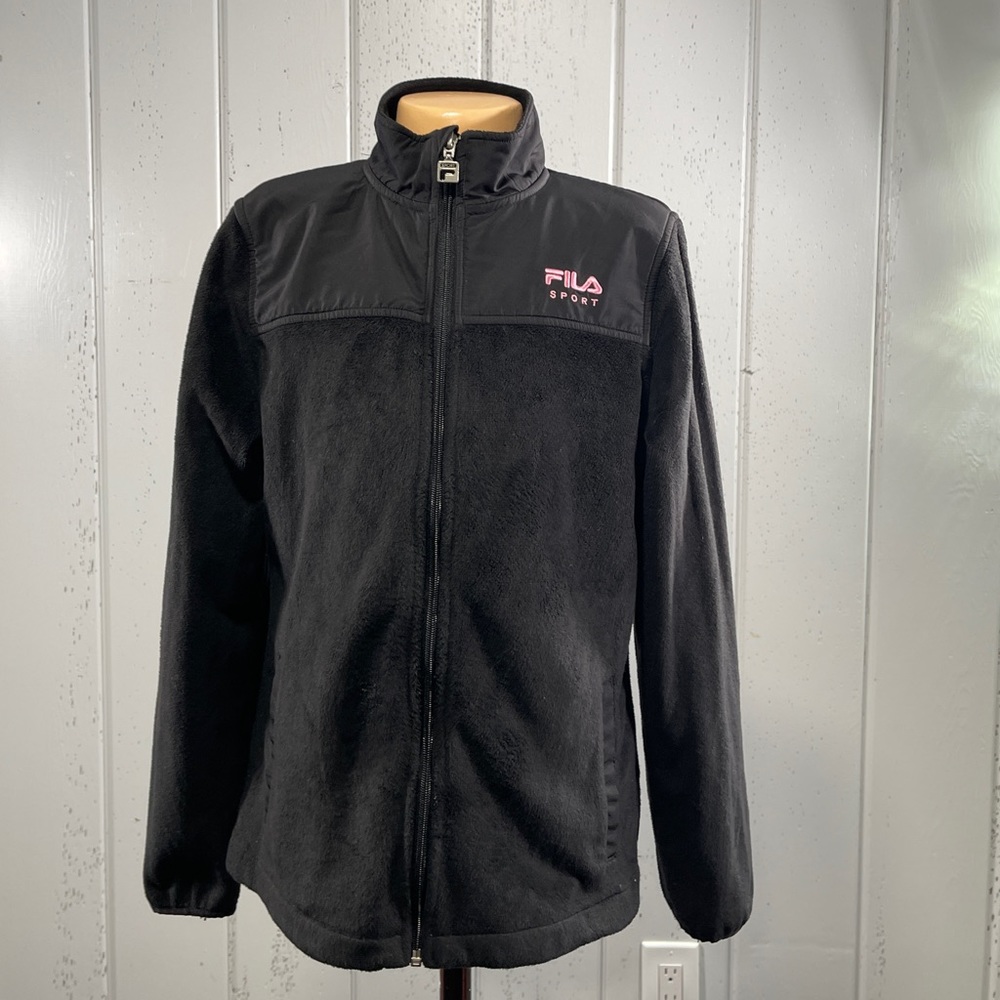 *Fila Sport Junior's Black  Zip Up Fleece Jacket Sz M
